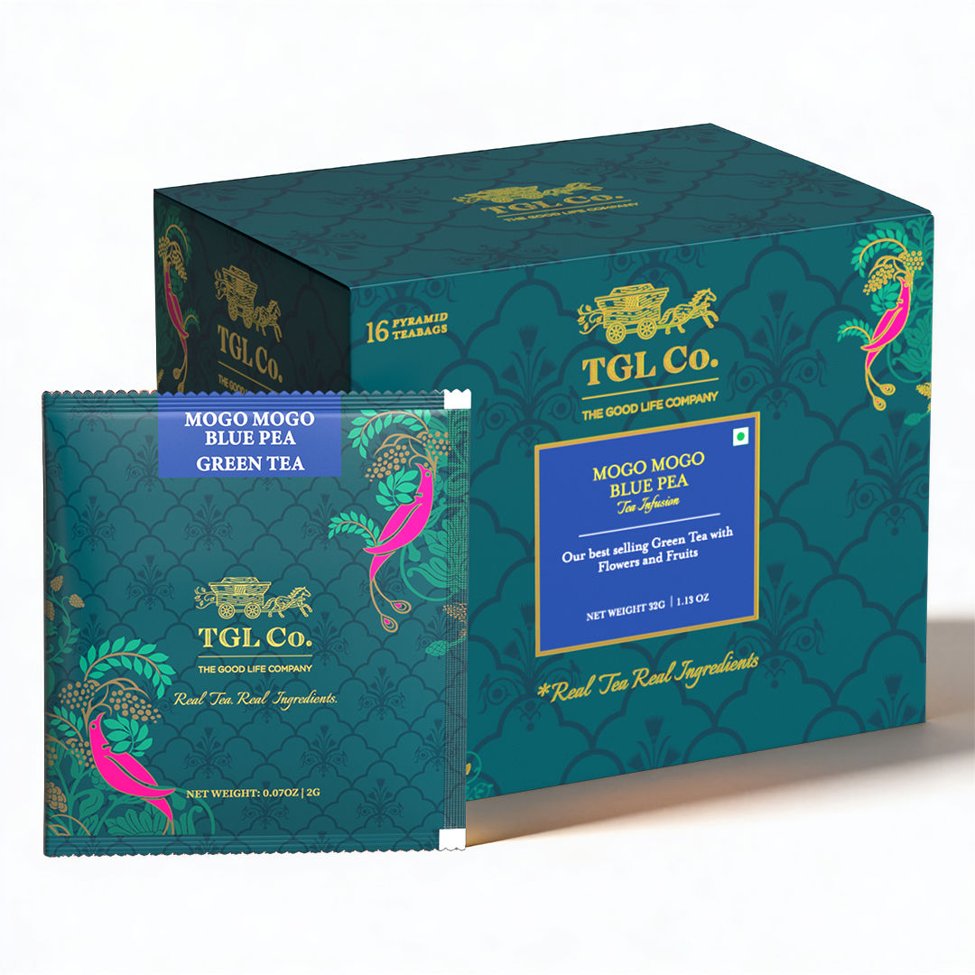 Mogo Mogo Japanese Blue Pea Flower Green Tea - Fruit & Floral Infusion - Pyramid Bags / Loose