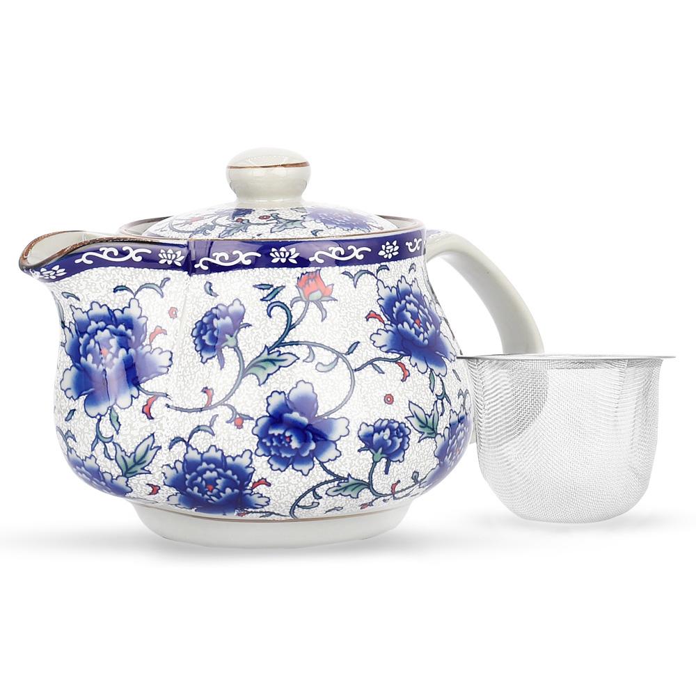 Ceramic tea pot with removable infuser