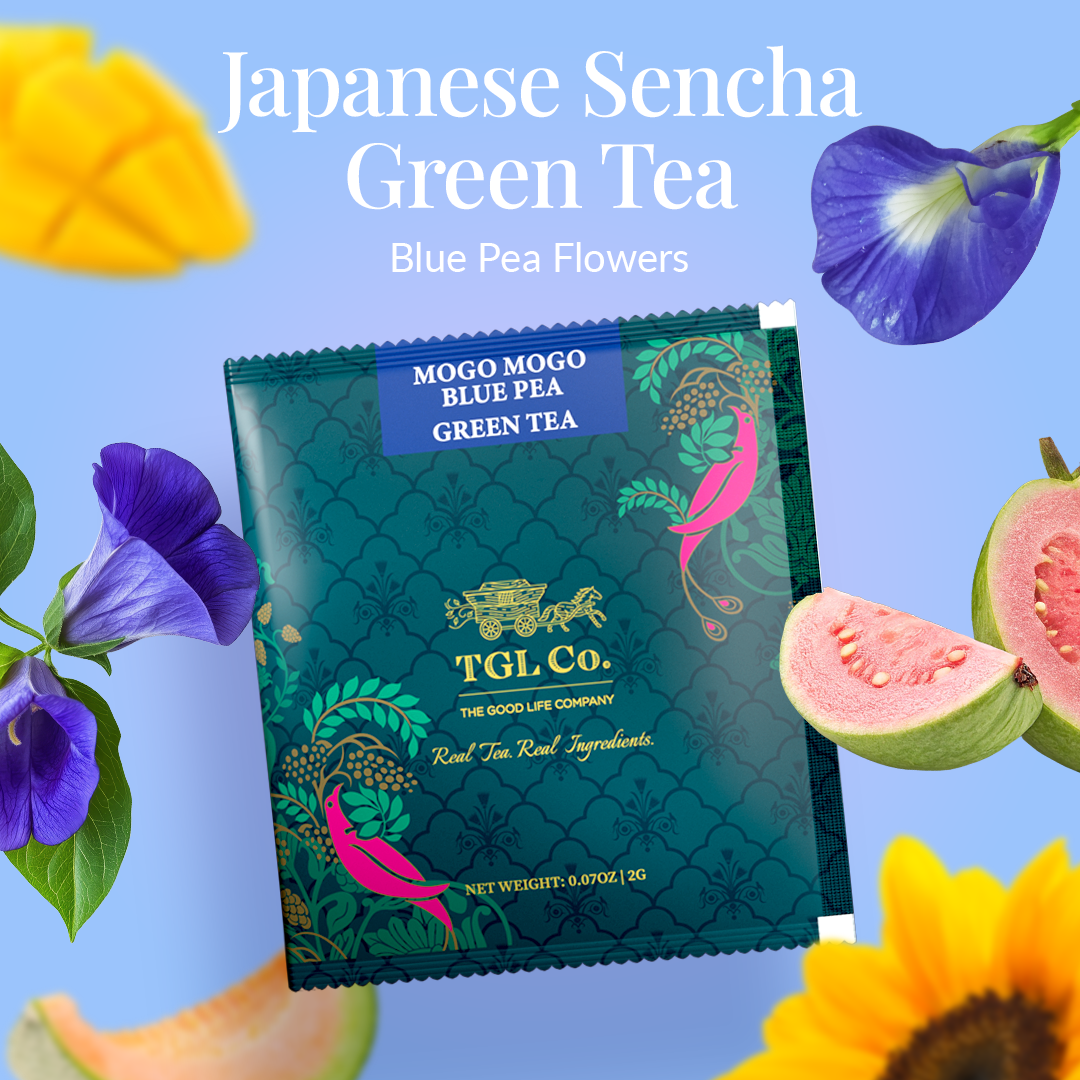 Mogo Mogo Japanese Blue Pea Flower Green Tea - Fruit & Floral Infusion - Pyramid Bags / Loose