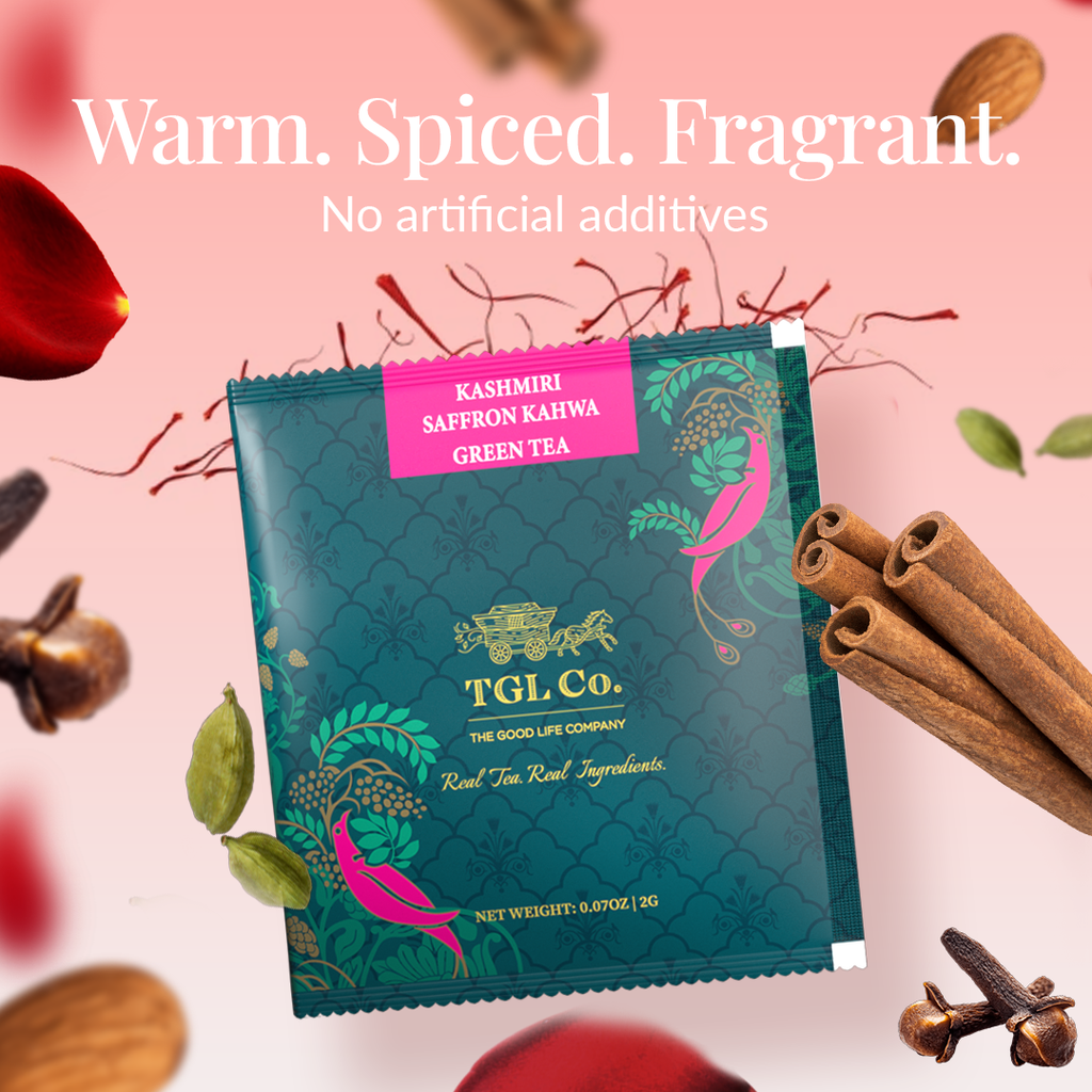 Kashmiri Saffron Kahwa Herbal Tea Infusion - Pyramid Bags / Loose