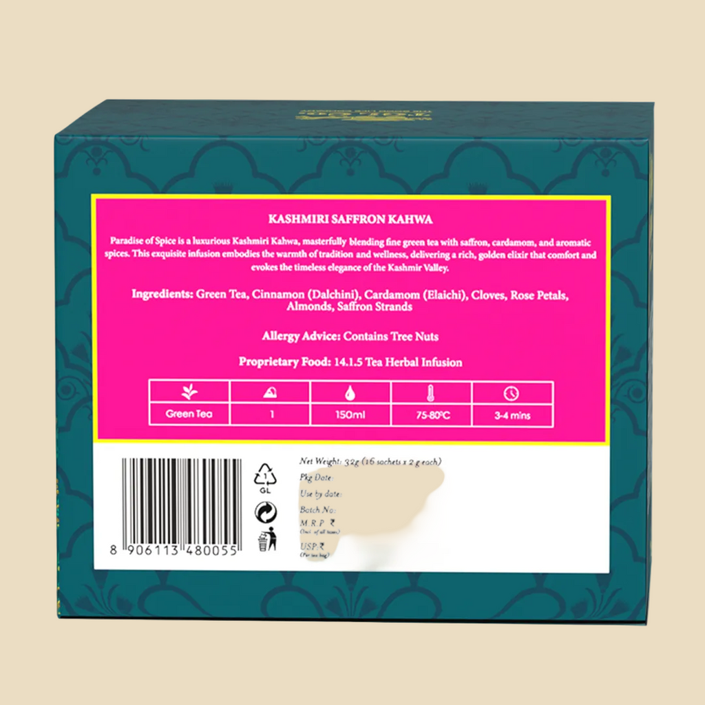 Kashmiri Saffron Kahwa Herbal Tea Infusion