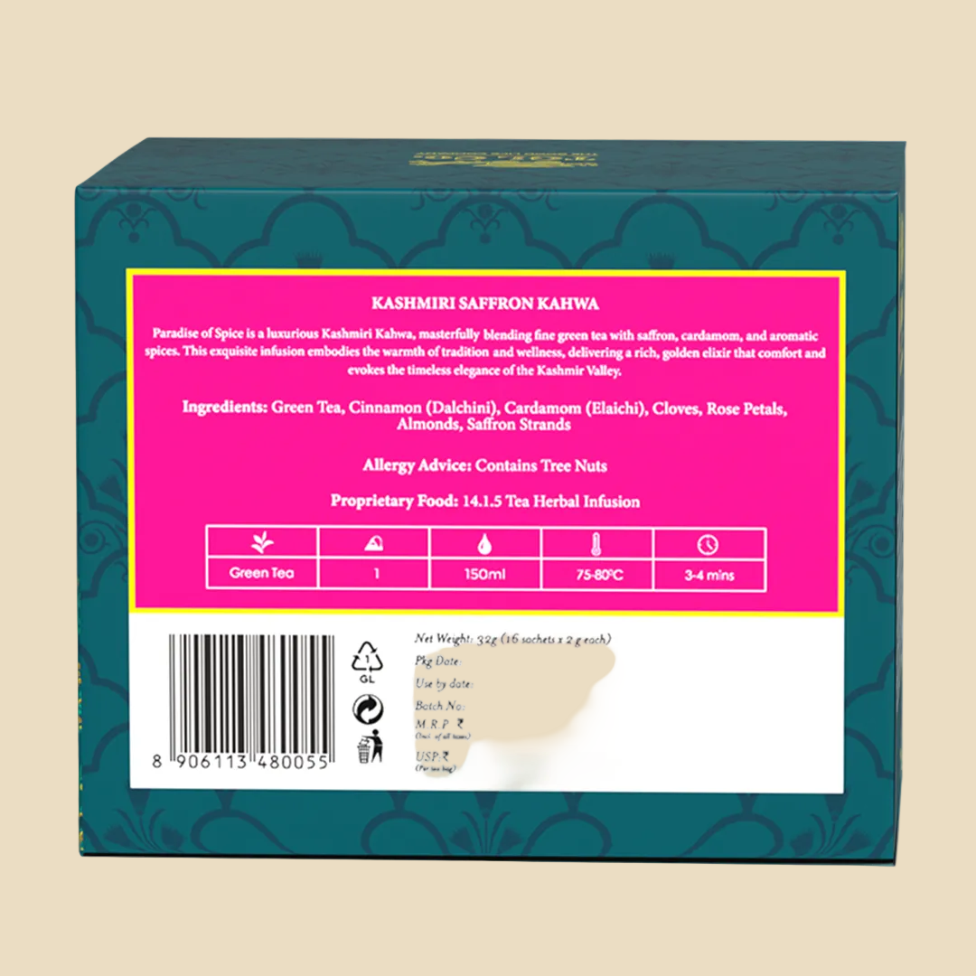 Kashmiri Saffron Kahwa Herbal Tea Infusion