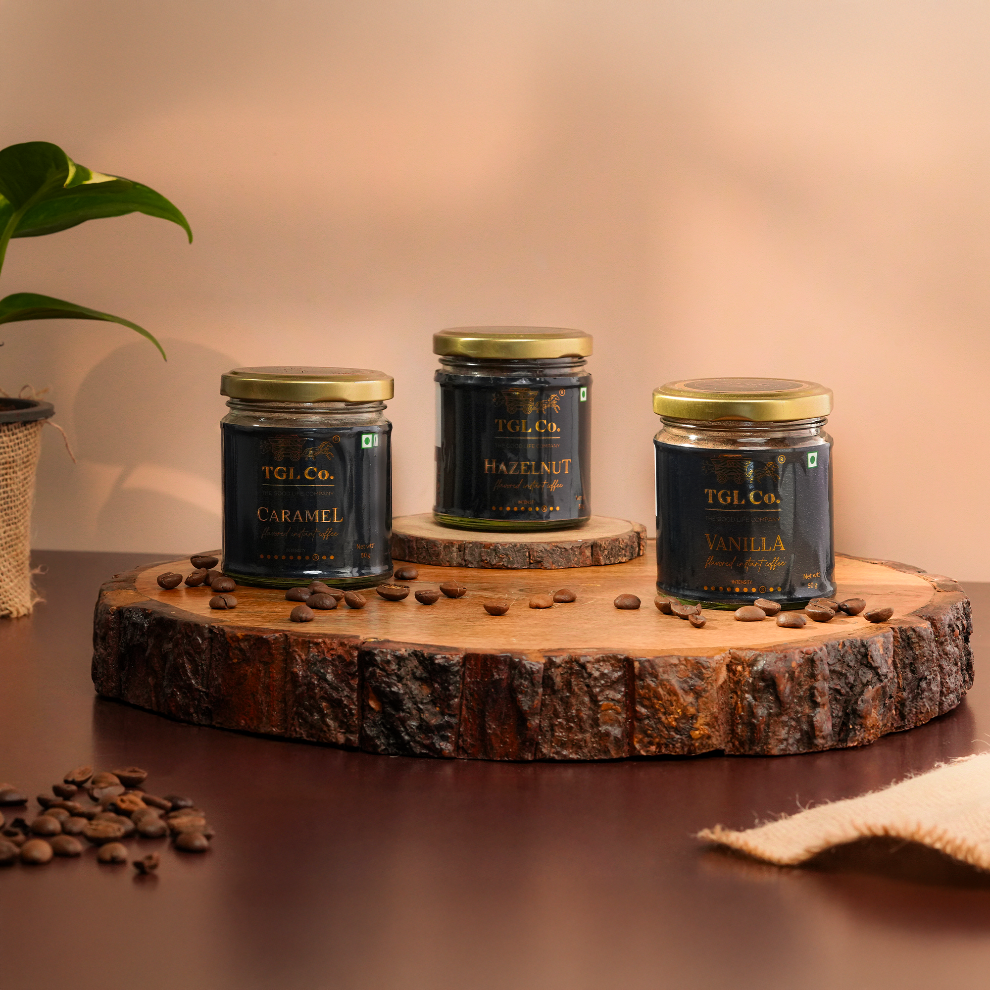 Flavoured Instant Coffee Combo (Pack of 3) - Hazelnut, Vanilla & Caramel