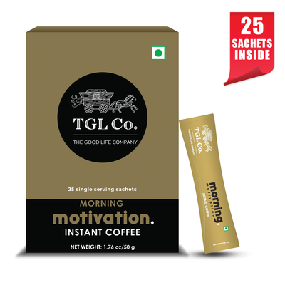 Morning Motivation 100% Arabica Instant Coffee 25 Sachets (Travel Pack)