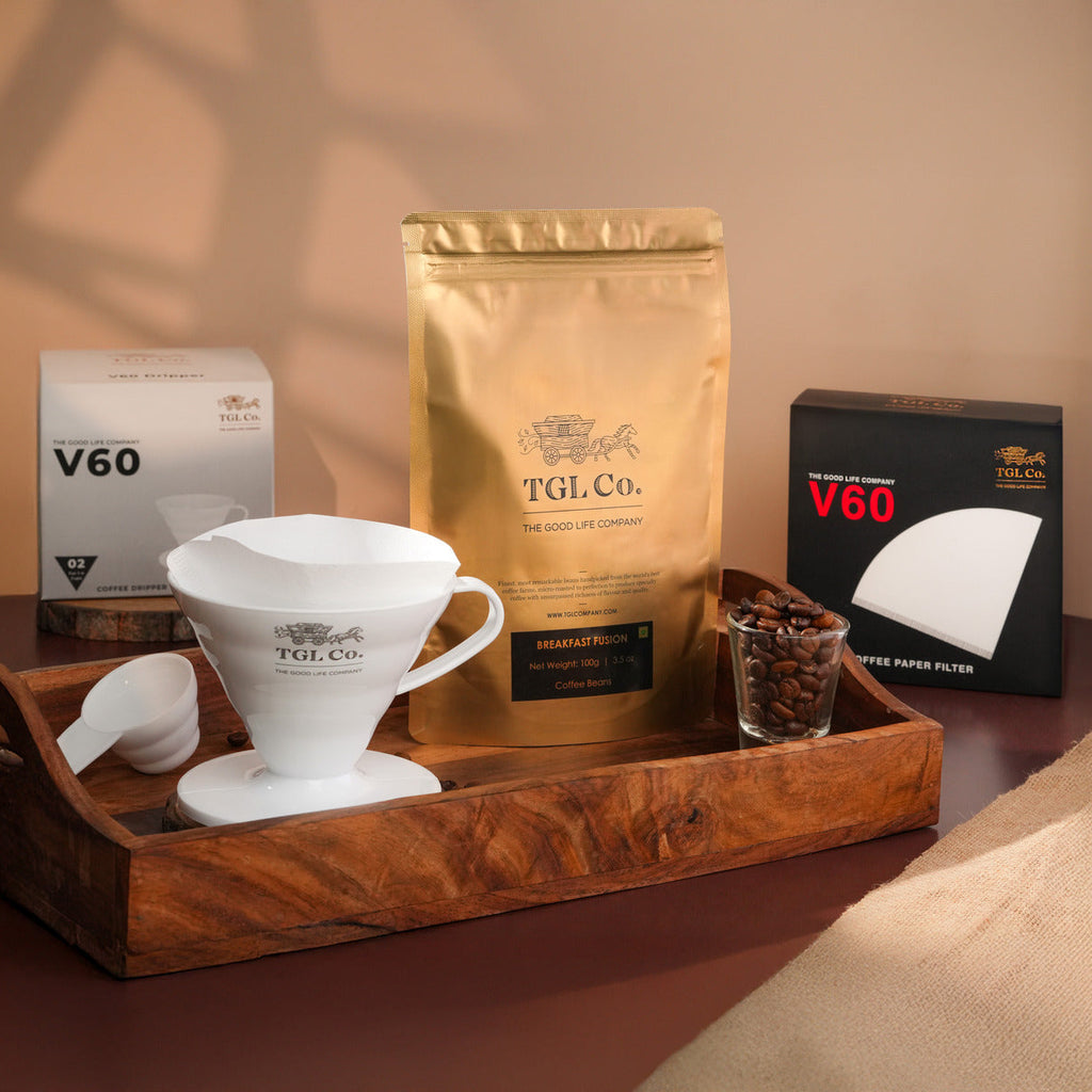 Craft Coffee Kit - V60 Dripper + Filter Paper + Ground Coffee