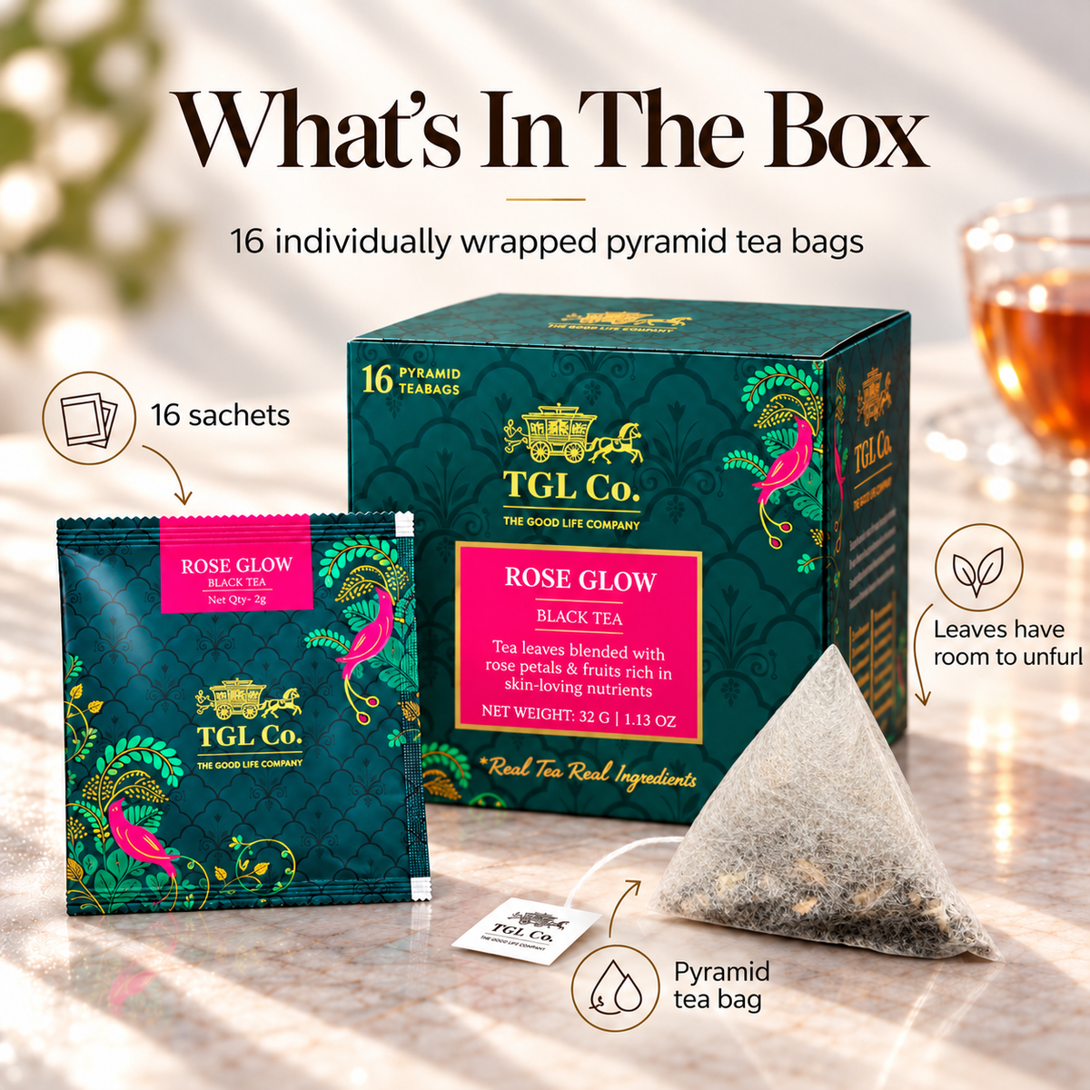 Rose Glow Black Tea Infusion