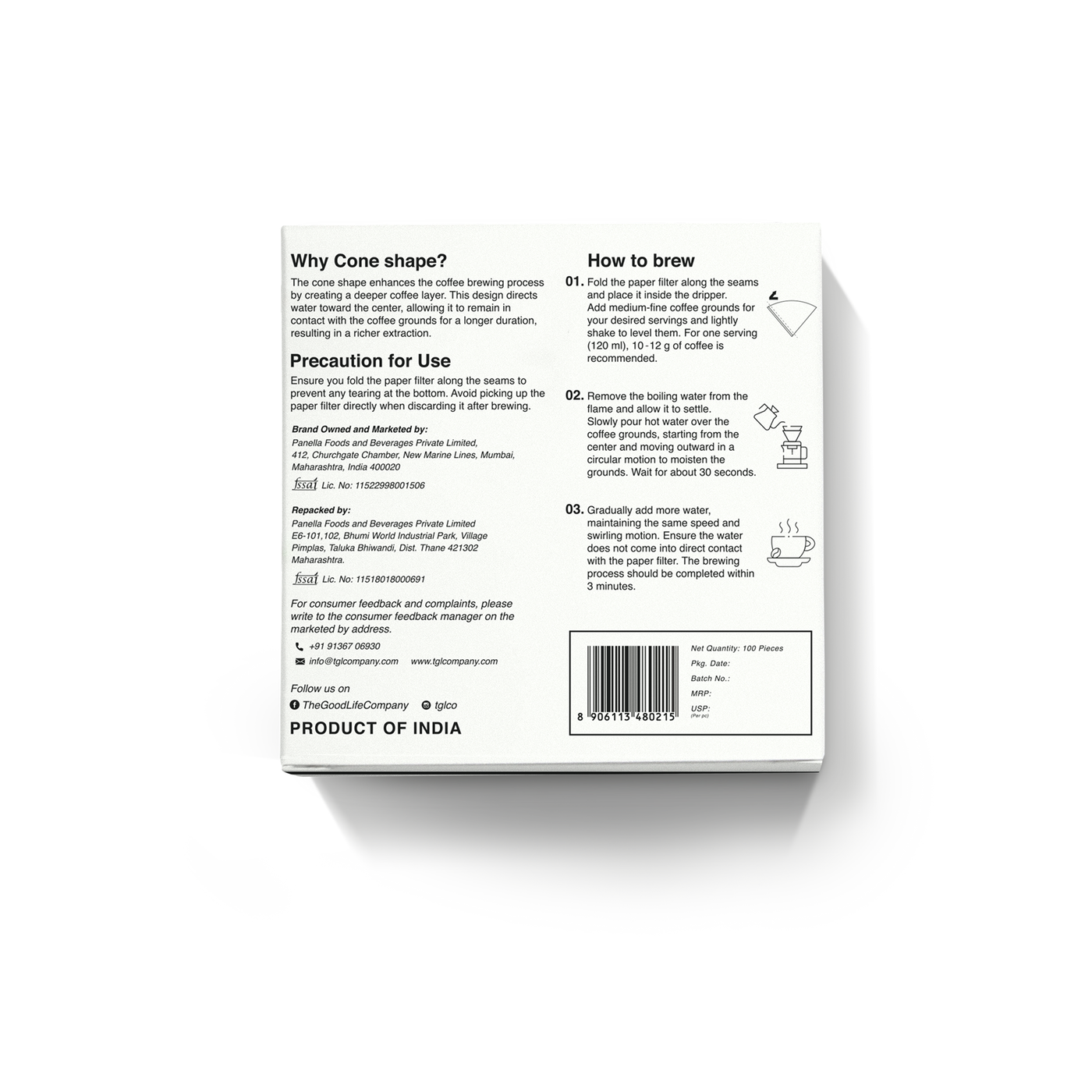 V60 Filter Papers - Brown 100 Count paper