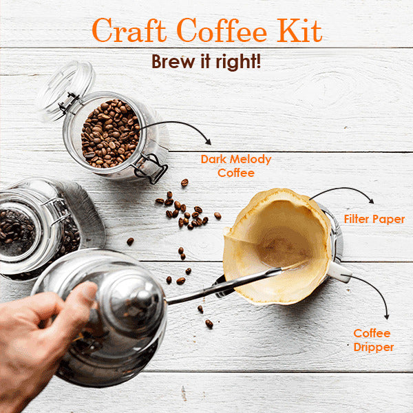Craft Coffee Kit - V60 Dripper + Filter Paper + Ground Coffee