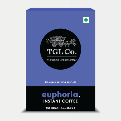 Euphoria Arabica & Robusta Blend Instant Coffee 25 Sachets (Travel Pack)
