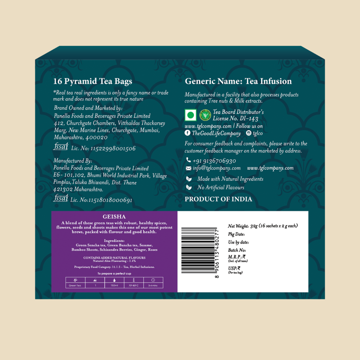 Geisha Green Tea Infusion - Pyramid Bags / Loose