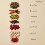Spices and herbs cinnamon cloves rose petals almonds saffron