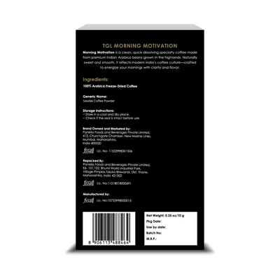 Morning Motivation 100% Arabica Instant Coffee 5 Sachets (Sampler Pack)