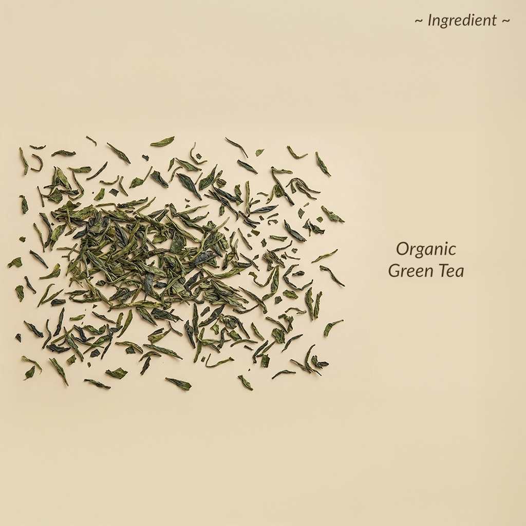 Organic green tea leaves