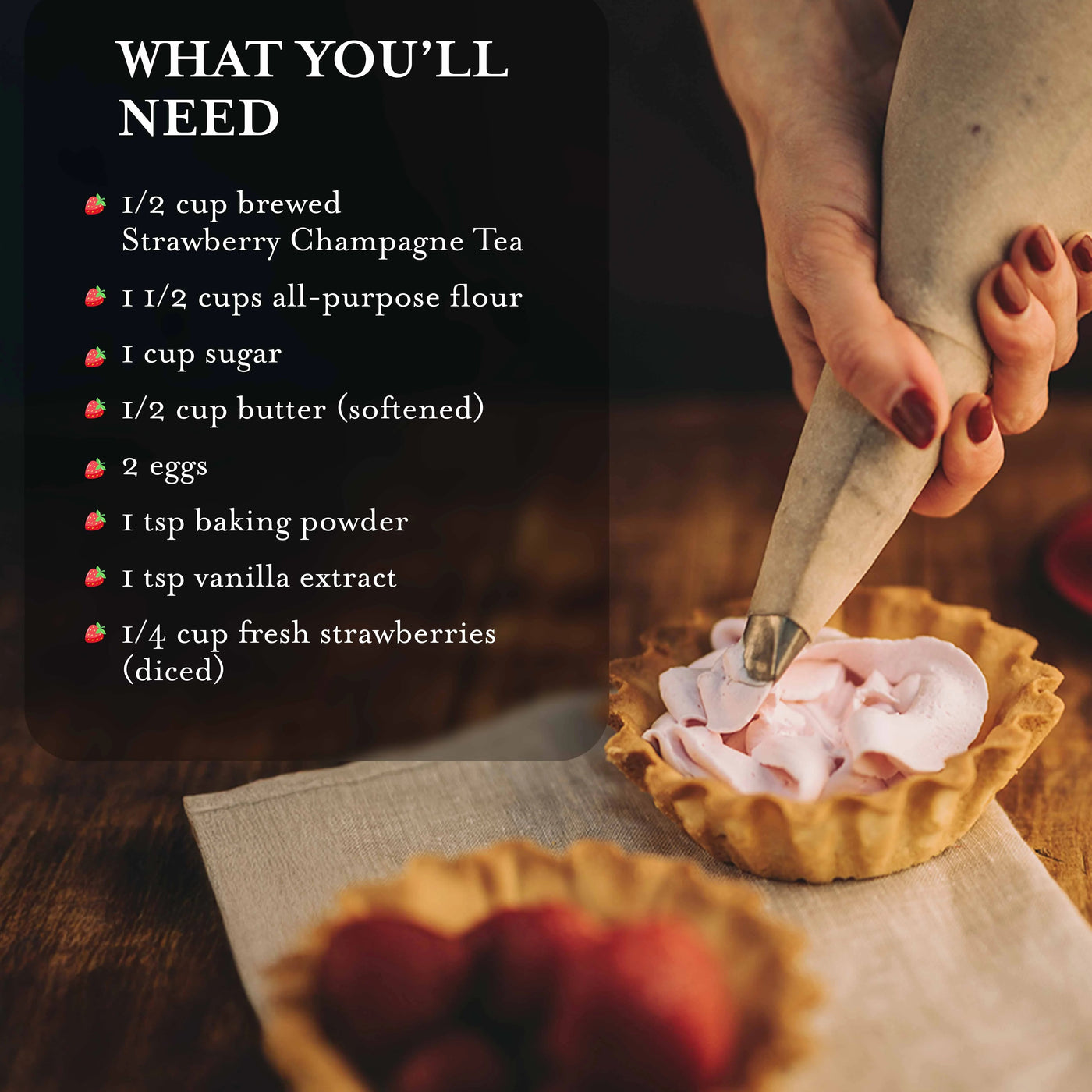 Strawberry Champagne Green Tea - Tea Leaves