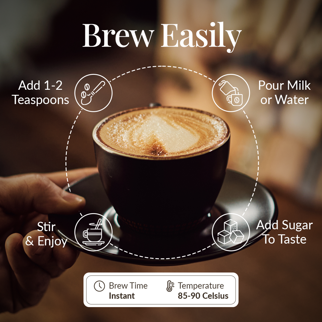 Decaf Instant Coffee - 100% Robusta (No Caffeine)