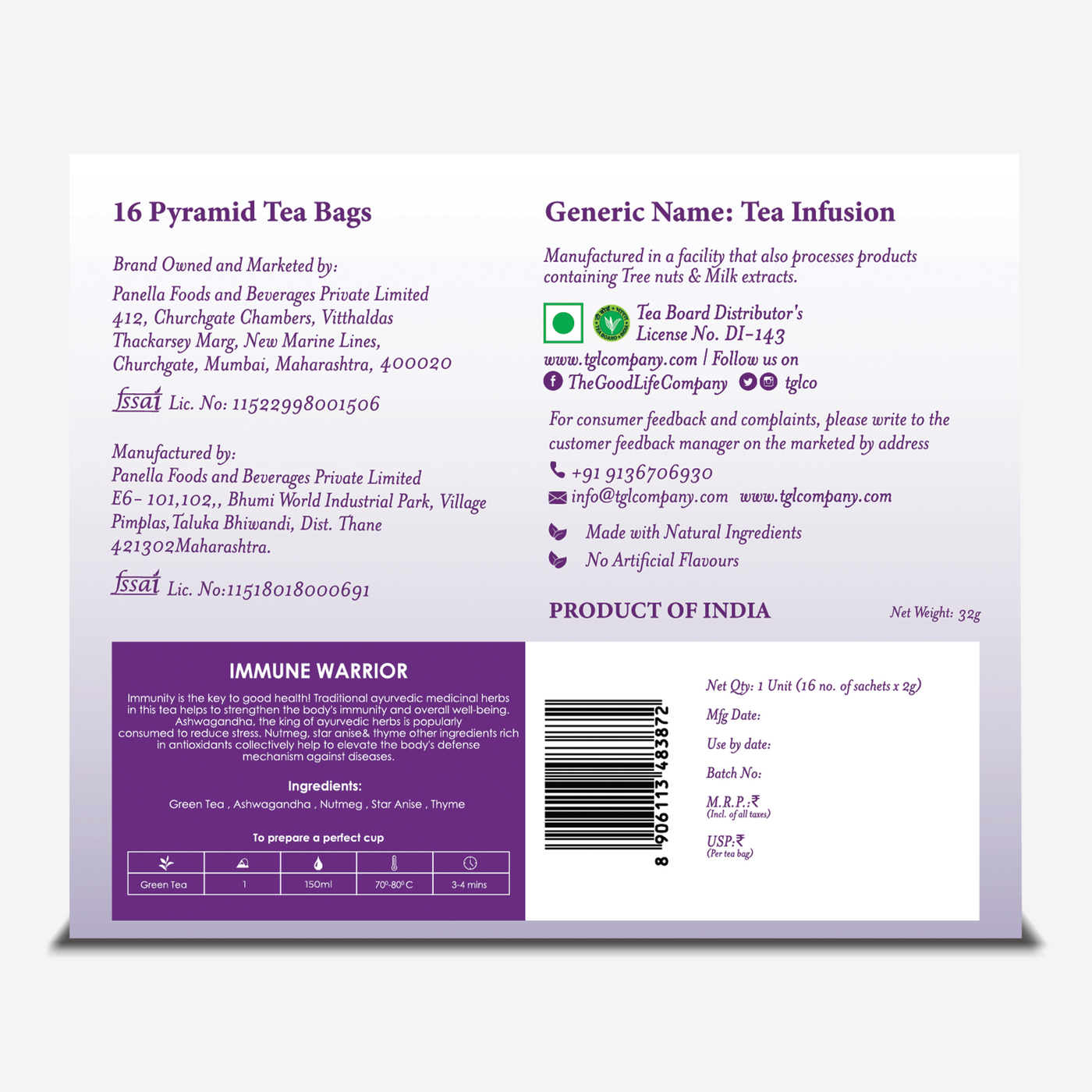Immune Warrior Green Tea Bags / Loose Leaf