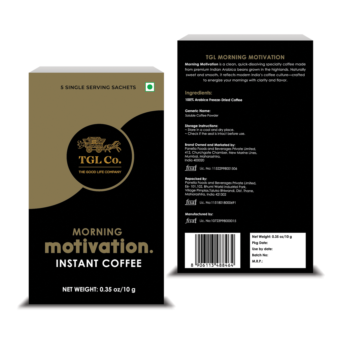 Morning Motivation 100% Arabica Instant Coffee 5 Sachets (Sampler Pack)