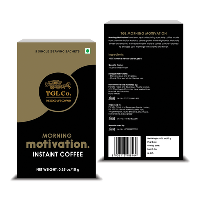 Morning Motivation 100% Arabica Instant Coffee 5 Sachets (Sampler Pack)