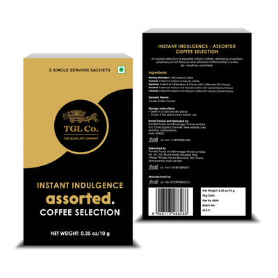 Assorted Instant Coffee (5 Sachets) 5 Varieties | 3 Unflavored & 2 flavored (Sampler Pack)
