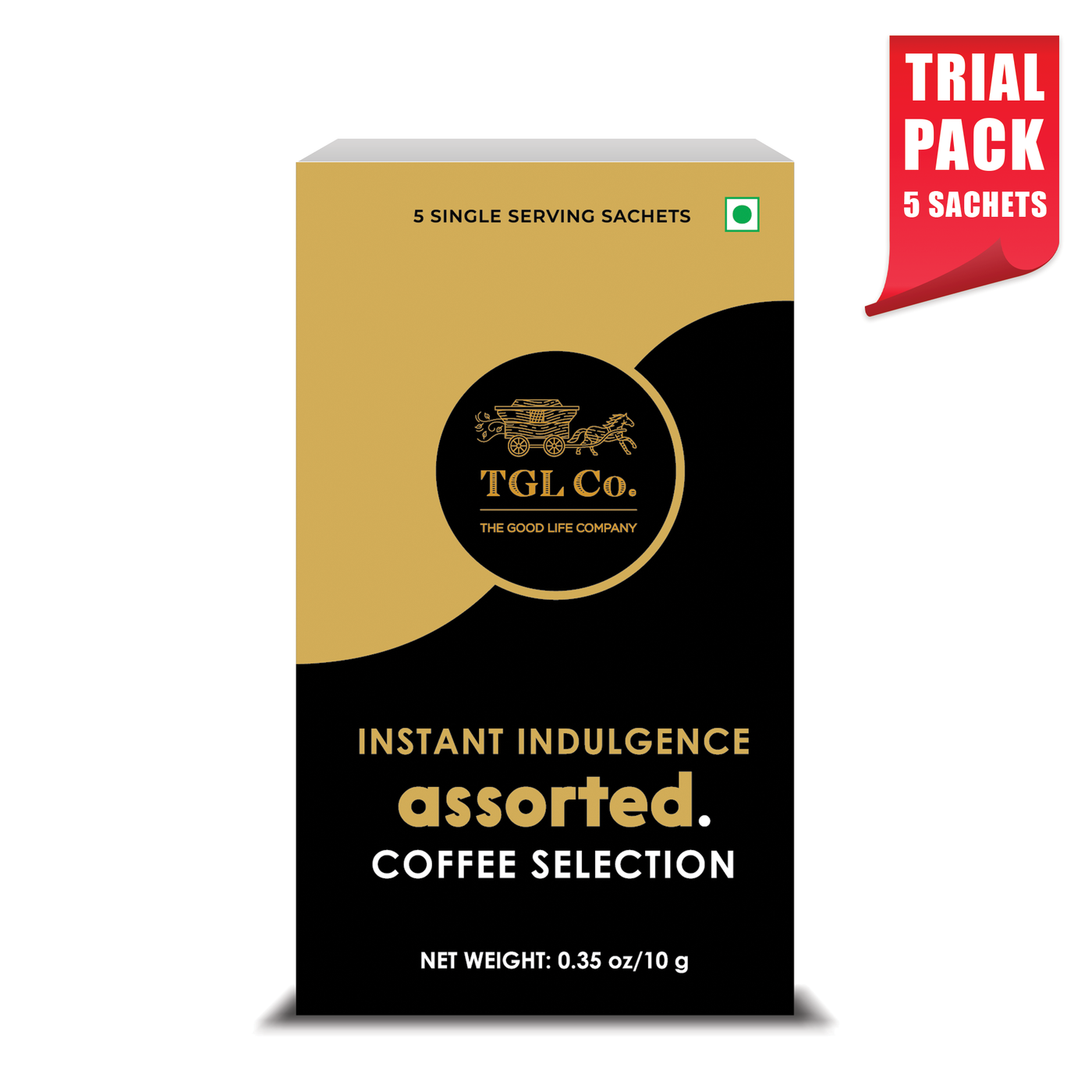 Assorted Instant Coffee (5 Sachets) 5 Varieties | 3 Unflavored & 2 flavored (Sampler Pack)