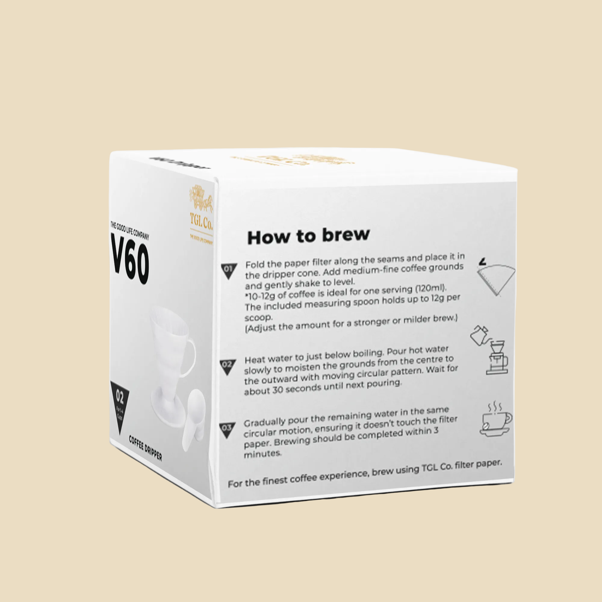V60 White Coffee Dripper Size 02