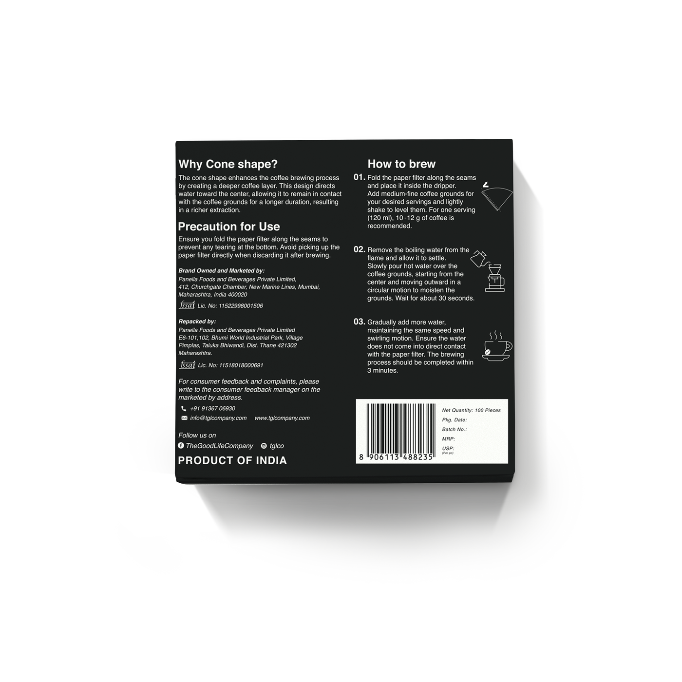 V60 Filter Papers - White 100 Count Paper
