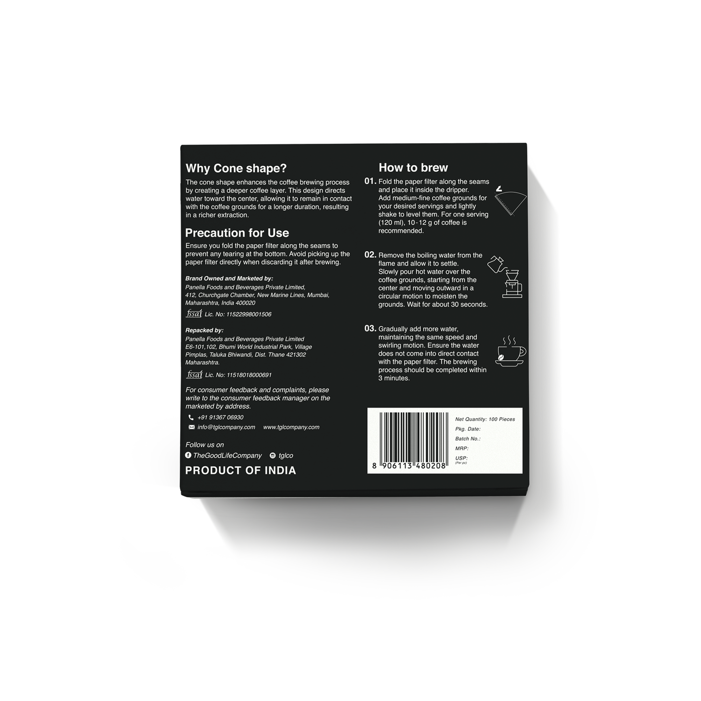 V60 Filter Papers - White 100 Count Paper