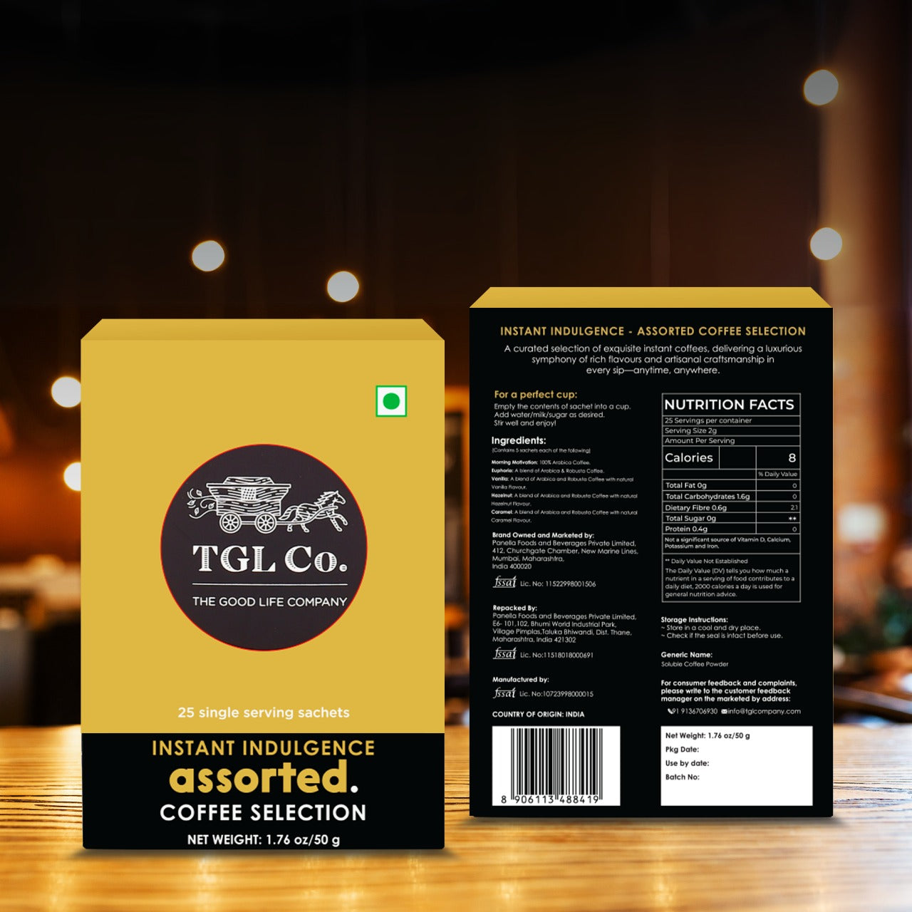 Premium coffee sachet assortment for convenient coffee brewing