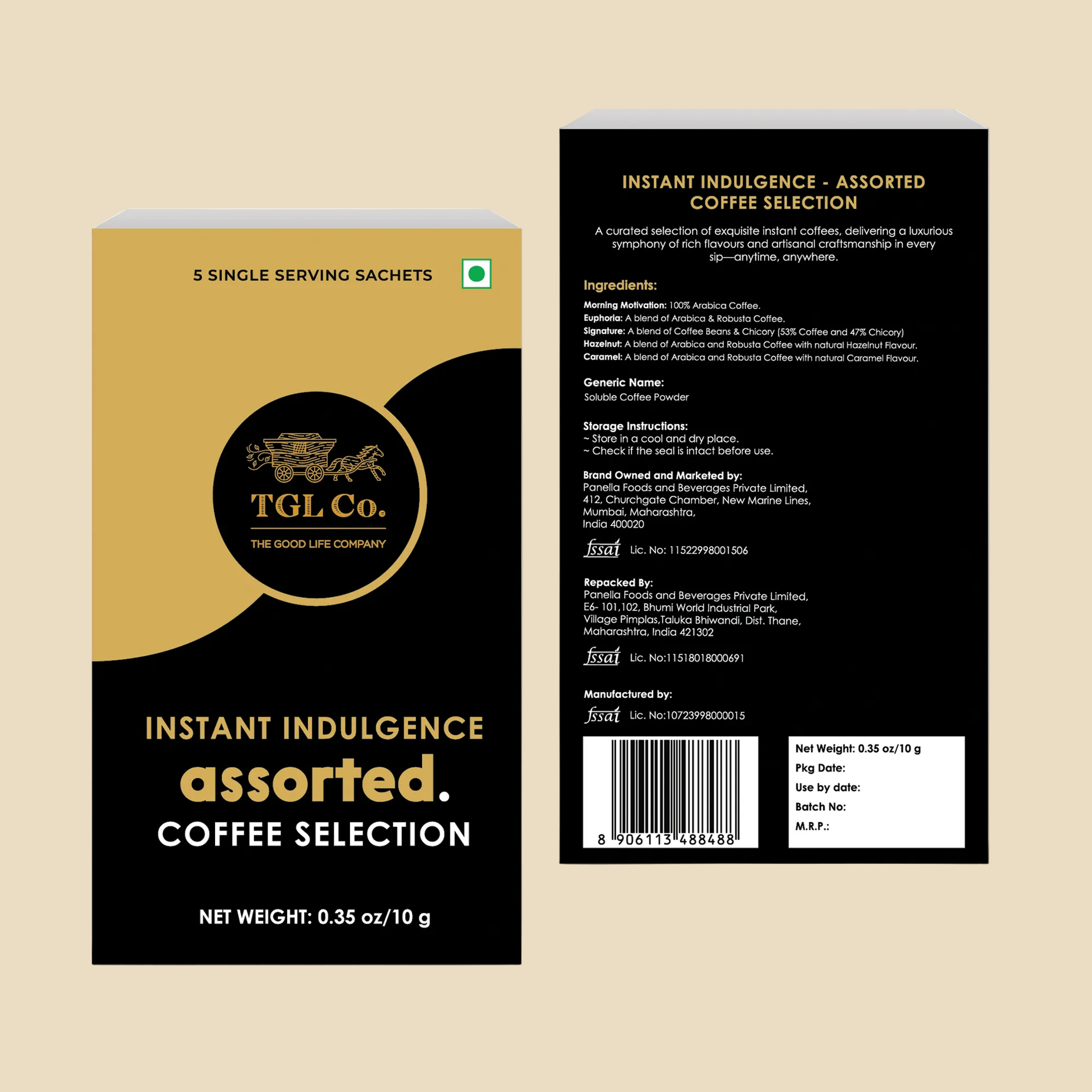 Premium instant coffee tasting pack for coffee lovers