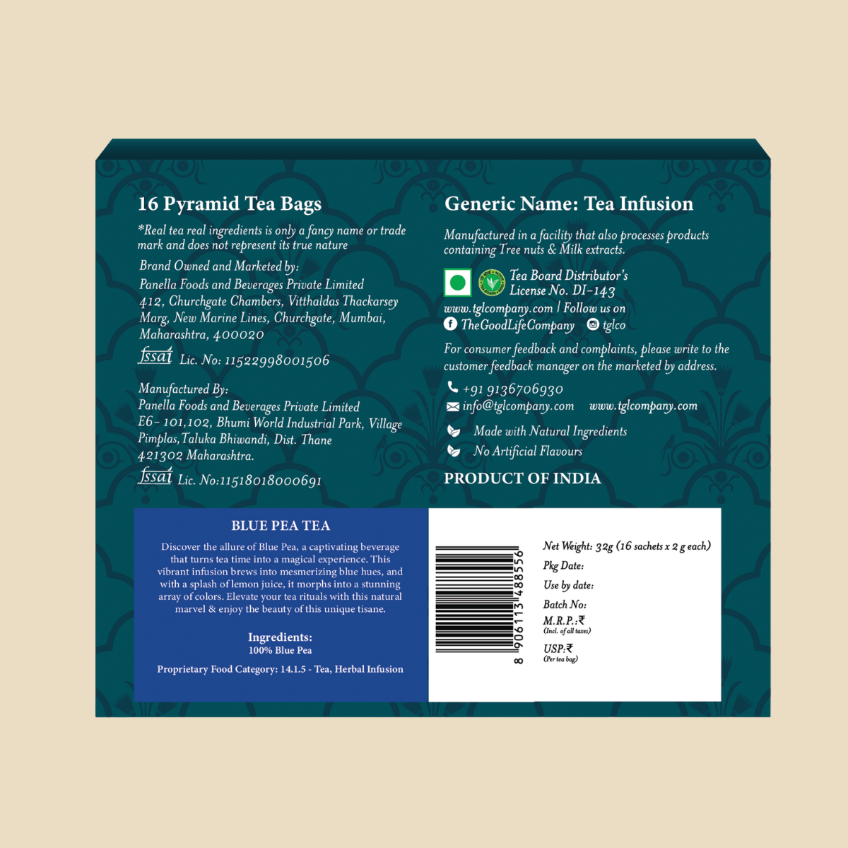 Blue Pea Flower Herbal Infusion - Pyramid Bags / Loose