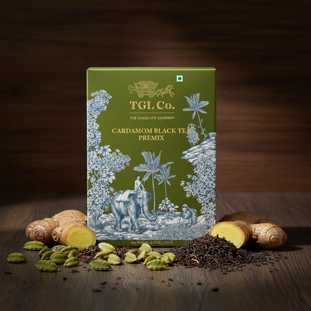 Instant cardamom chai premix for quick tea brewing