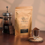 Chocolate flavoured ground coffee powder for rich coffee brewing
