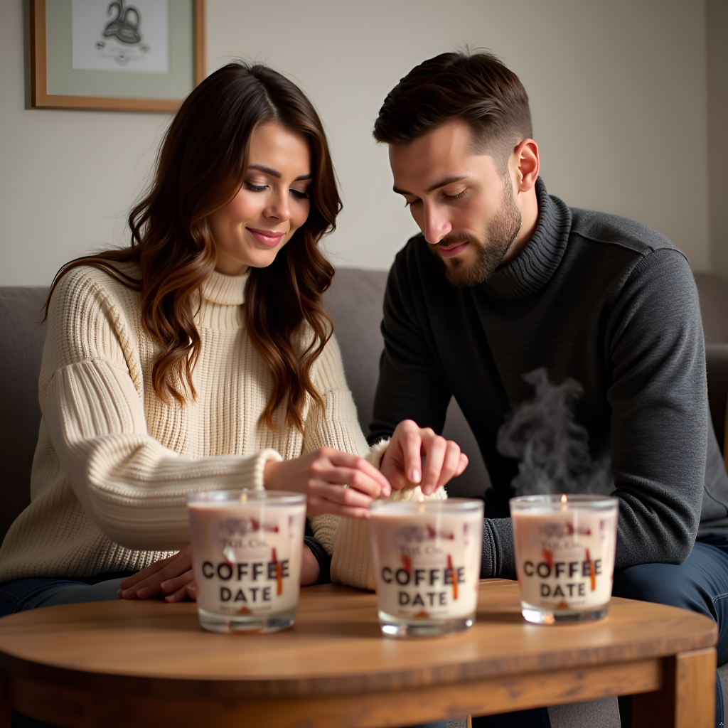 Coffee fragrance candle with rich roasted coffee aroma