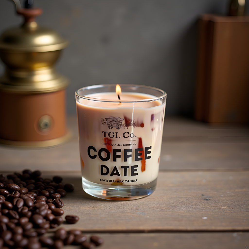 Coffee scented aromatherapy candle inspired by fresh roasted coffee