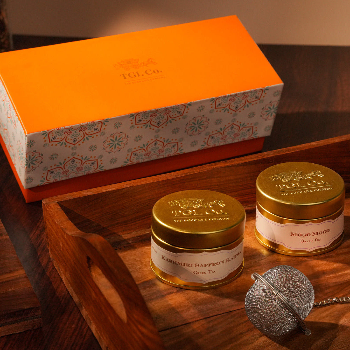 Crafted Celebration assorted tea gift box with premium tea blends & infuser for festive gifting