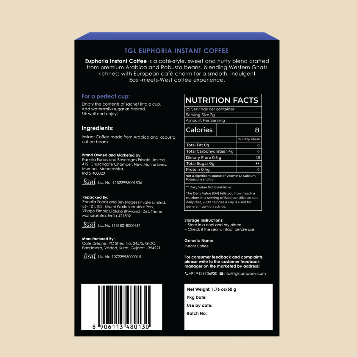 Premium blended instant coffee sachets for quick coffee anywhere