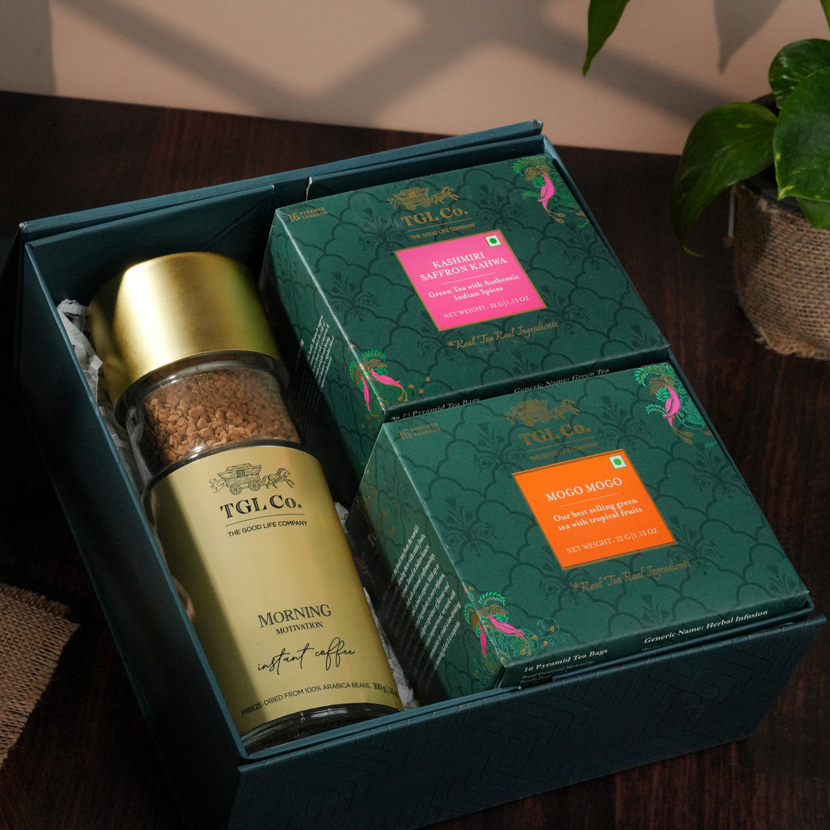 Floral themed luxury tea gift box with premium tea blends