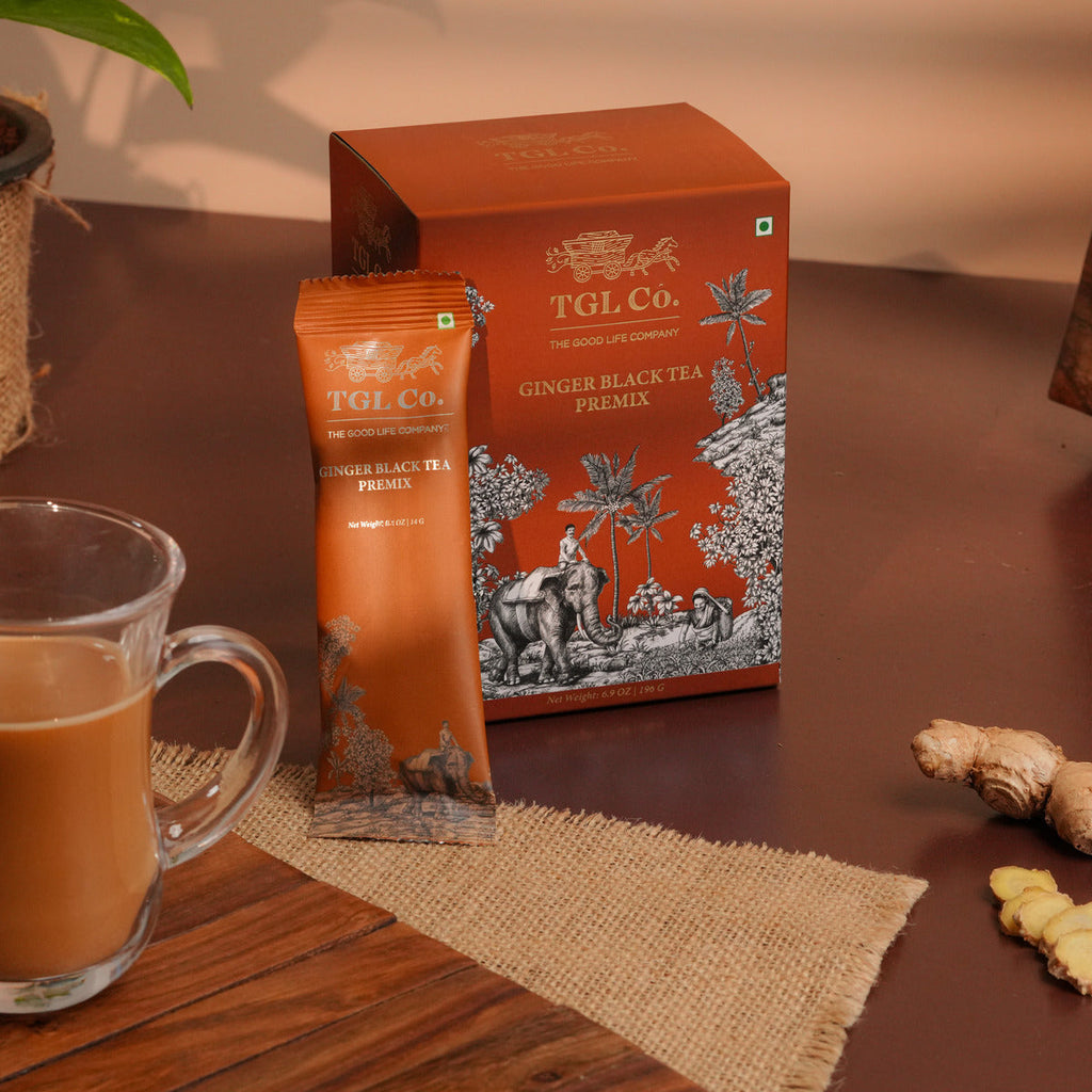 Ginger chai premix with spicy adrak flavour for quick chai