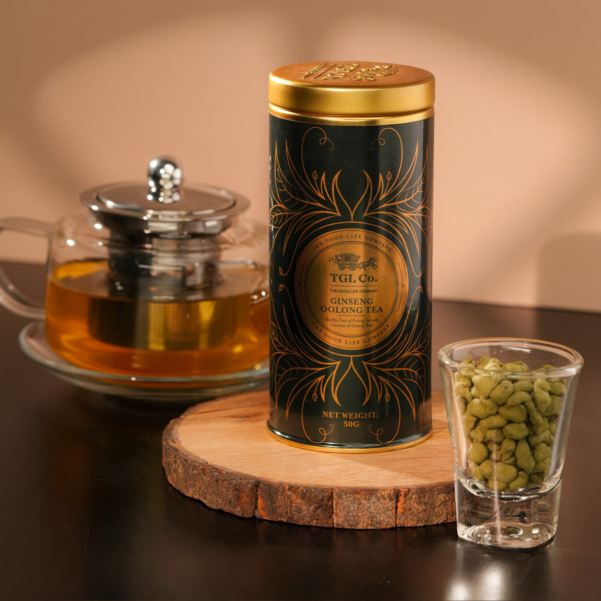 Ginseng oolong tea loose leaf with smooth herbal sweetness