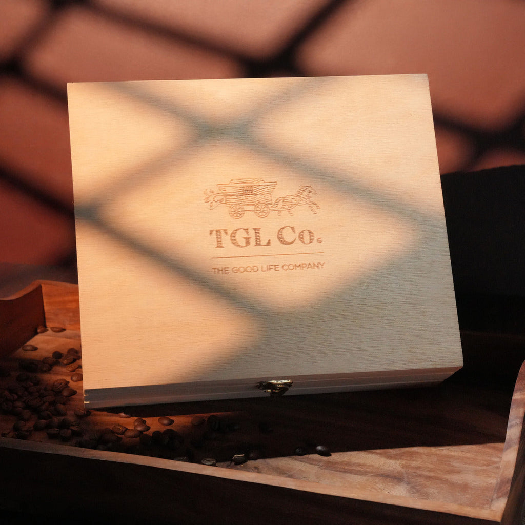 Elegant tea and coffee gift hamper with curated blends