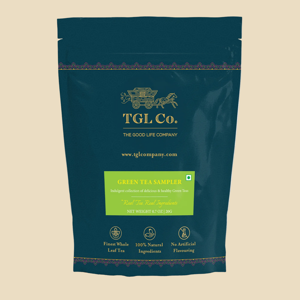 Assorted green tea sampler for tea discovery