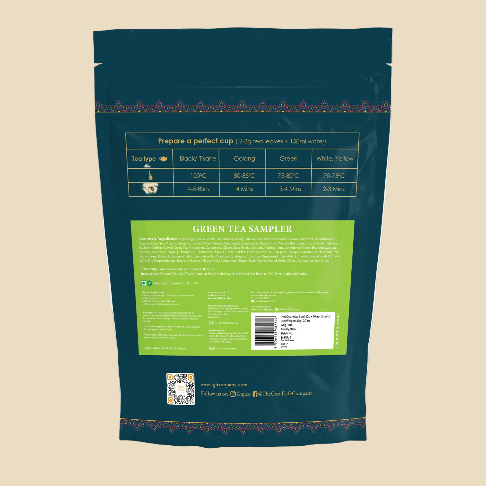 Green Tea Samplers - Pyramid Bags