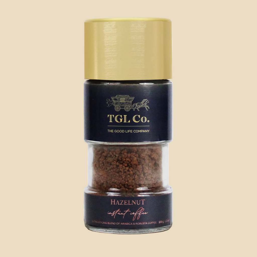 Premium flavoured instant coffee with hazelnut aroma