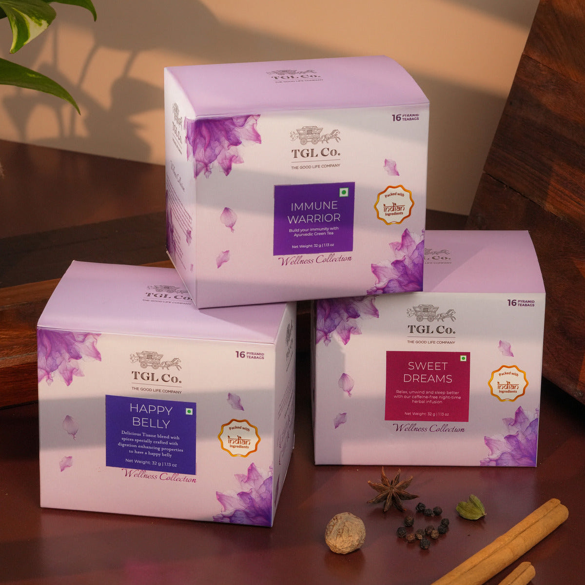 Herbal immunity tea combo with wellness blends