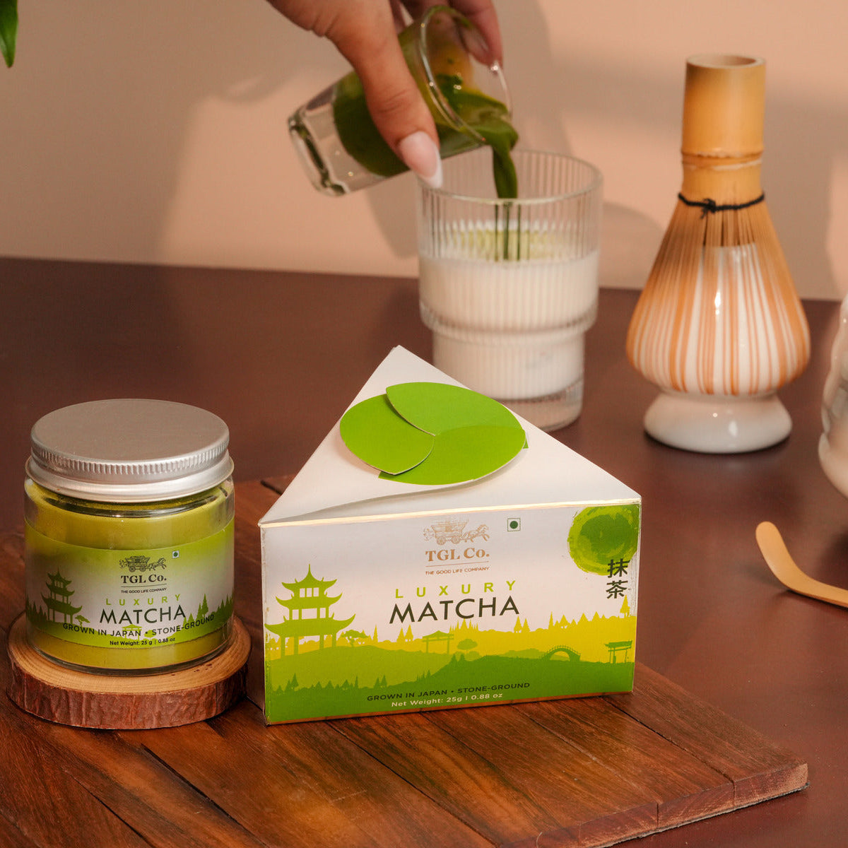 Fine ground matcha tea for traditional Japanese tea