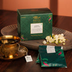 Jasmine green tea infusion with delicate floral aroma