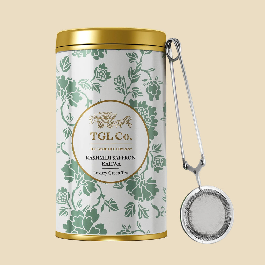 Premium kahwa loose leaf tea with brewing infuser