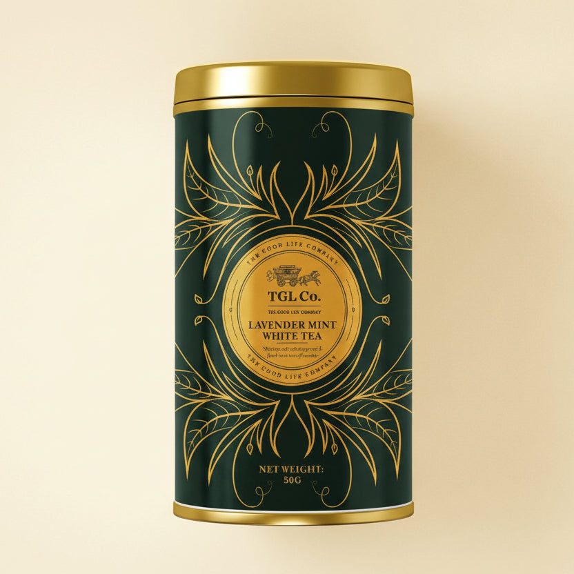 White tea blend with lavender and mint for calming tea