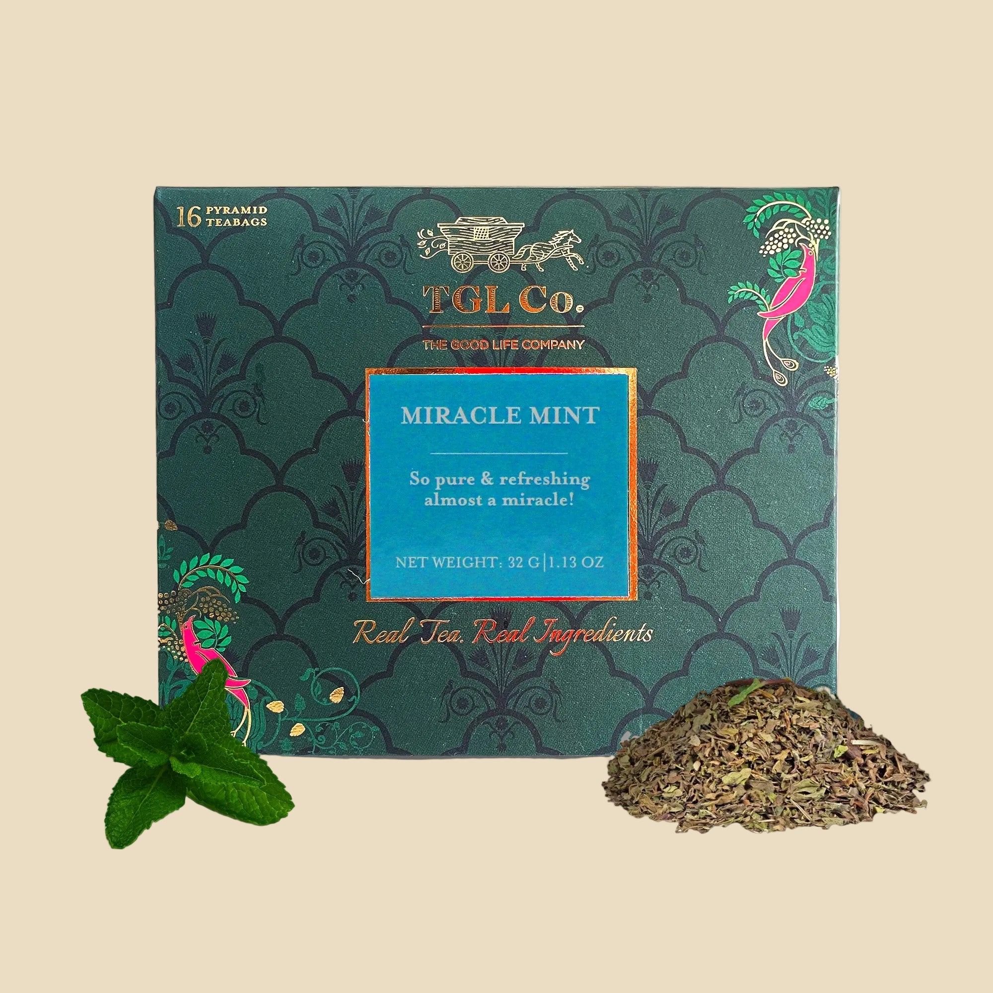 Caffeine free mint herbal tea for refreshing tea moments