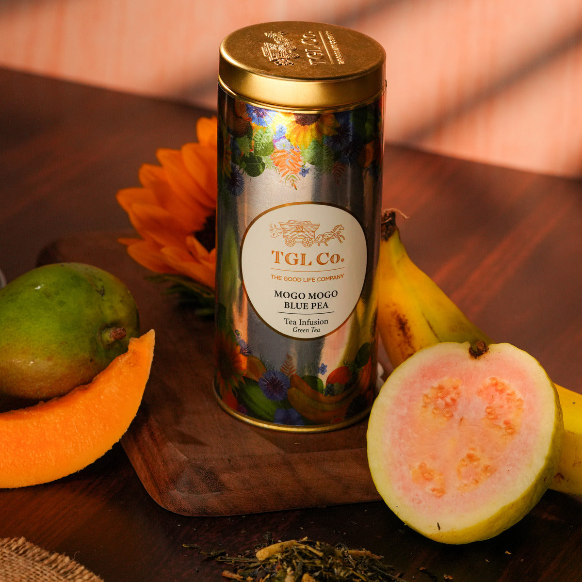 Blue pea flower herbal tea with vibrant natural colour